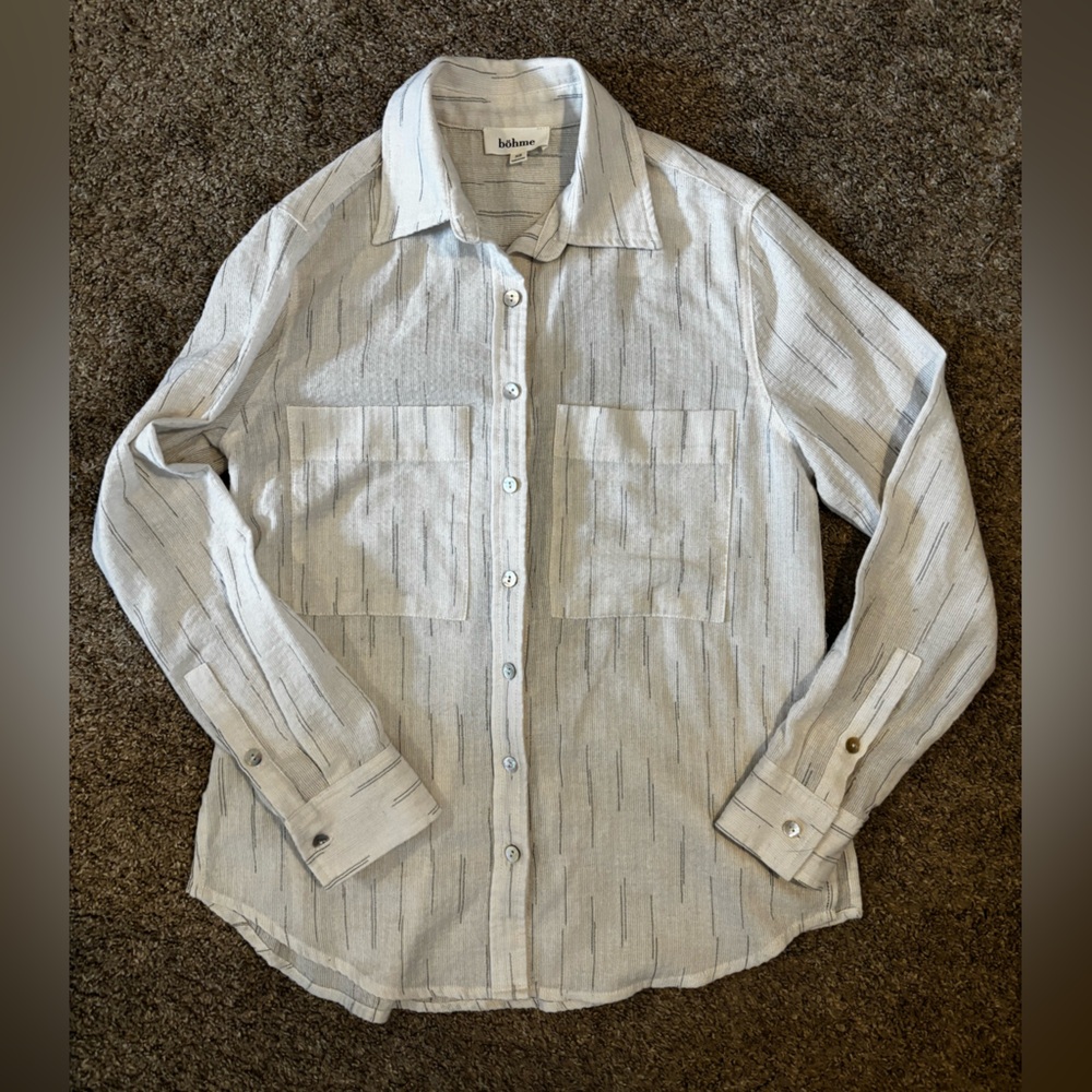 Bohme Striped Off White Button-Down Shirt